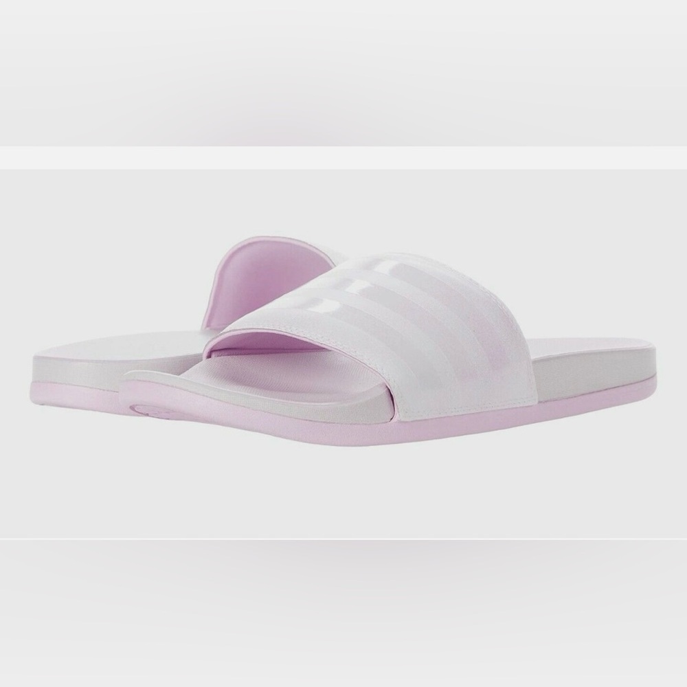 NEW! Adidas Adinere Cloudfoam Comfort Womens Slides Sandals w/Stripes  SIZE 8